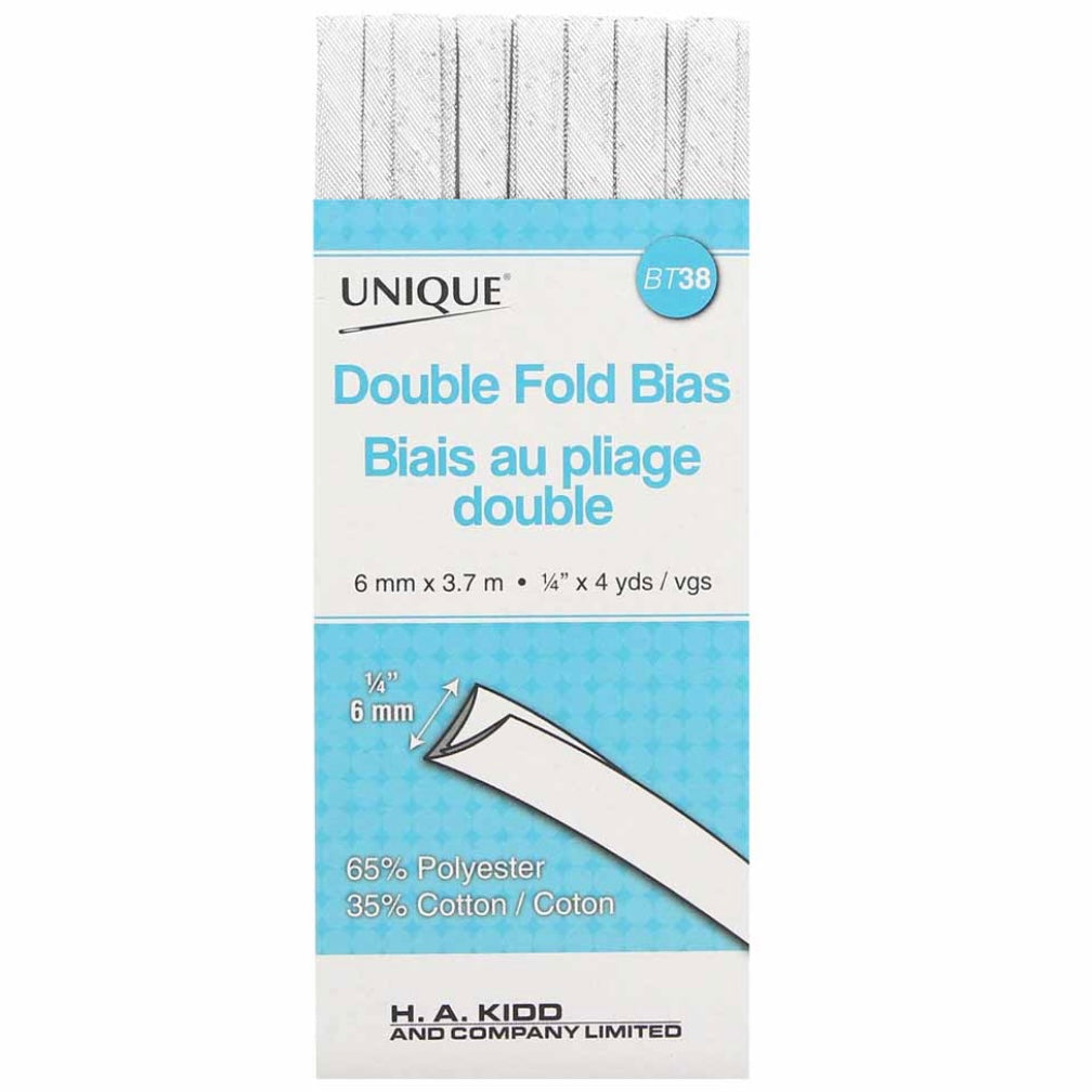 Double Fold Bias Tape - 6mm x 3.7m - Gold