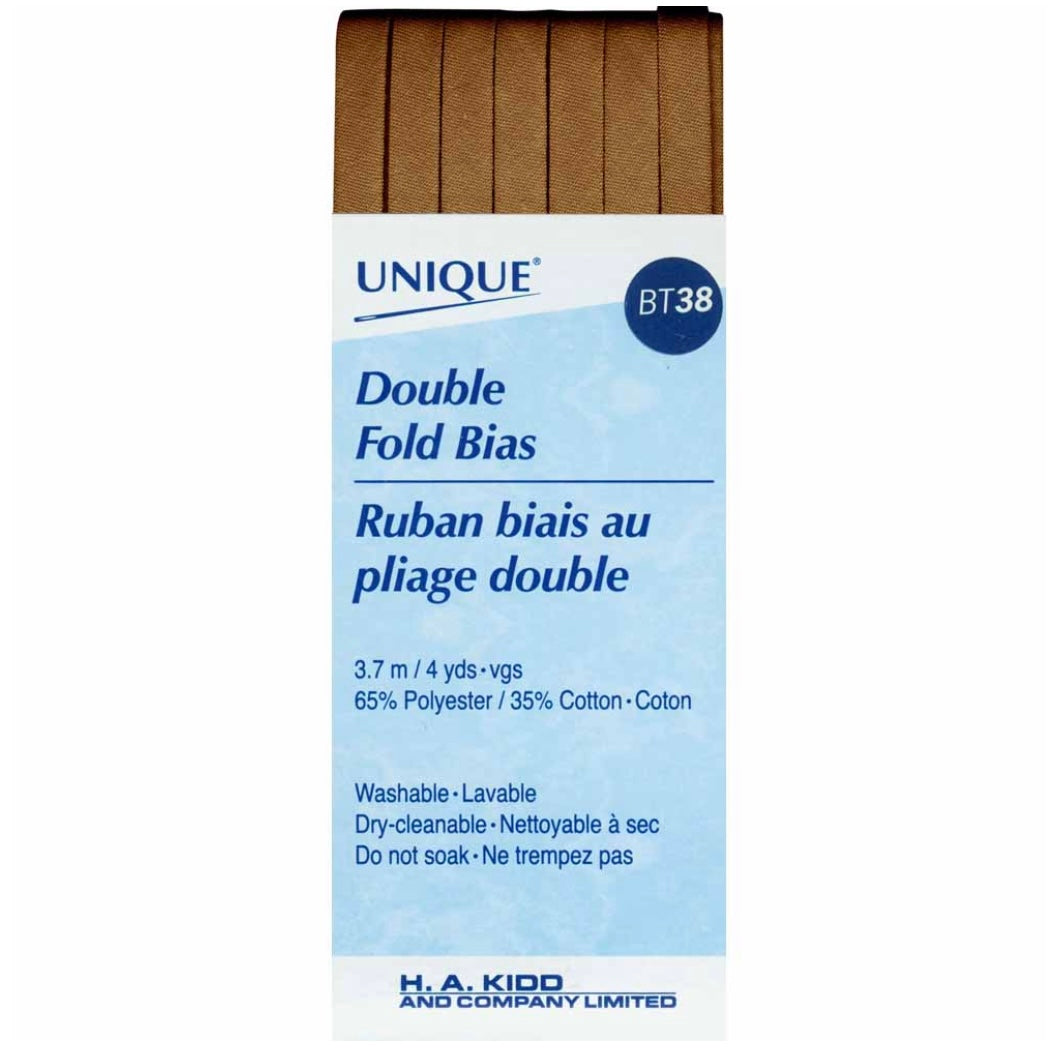 Double Fold Bias Tape - 6mm x 3.7m - Gold