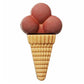 Novelty Shank Button - Ice Cream Cone - Pink - 30mm - 2pcs
