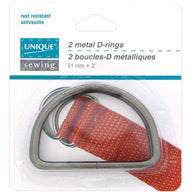 Metal D-Rings - 19mm (3/4″) - Silver - 4 pcs.