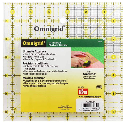 Ruler with Mini Grid - 6 1/2” x 6 1/2”