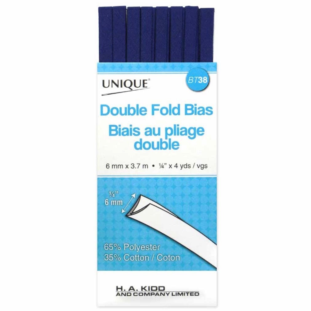 Double Fold Bias Tape - 6mm x 3.7m - Gold