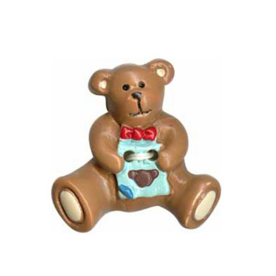 Novelty 2-Hole Button - Bear & Book - 28mm - 2pcs