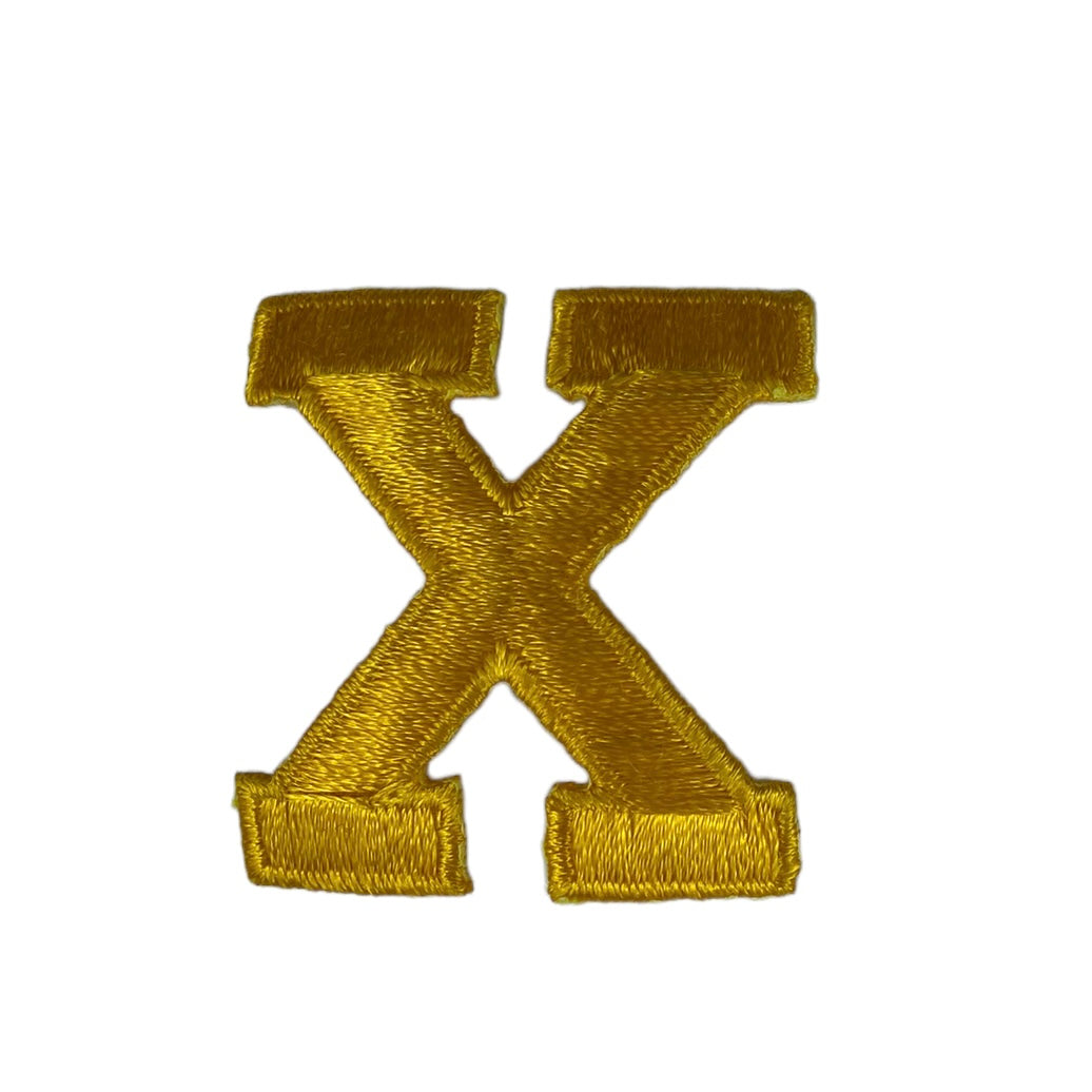 Embroidered Letter - Gold - Letter X