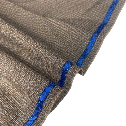 Wool Suiting - Remnant 1 1/2 Yards - Brown/Grey/White