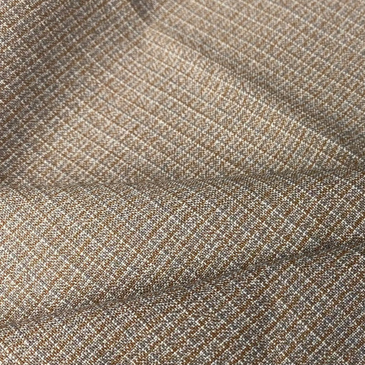 Wool Suiting - Remnant 1 1/2 Yards - Brown/Grey/White