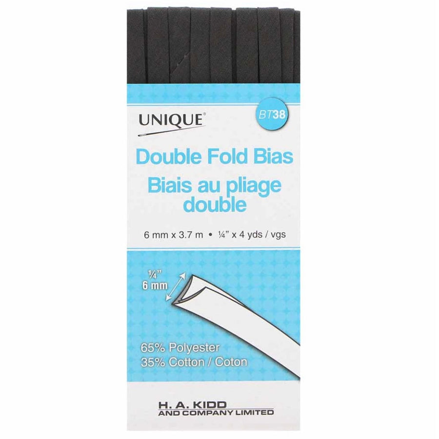 Double Fold Bias Tape - 6mm x 3.7m - Dark Grey