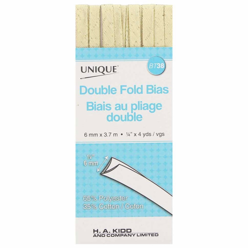 Double Fold Bias Tape - 6mm x 3.7m - Silver