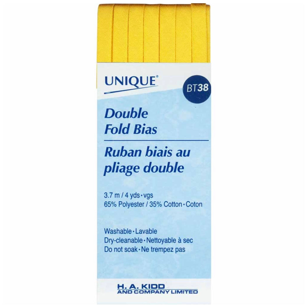 Double Fold Bias Tape - 6mm x 3.7m - Gold