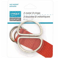Metal D-Rings - 25mm (1″) - Gunmetal - 4 pcs