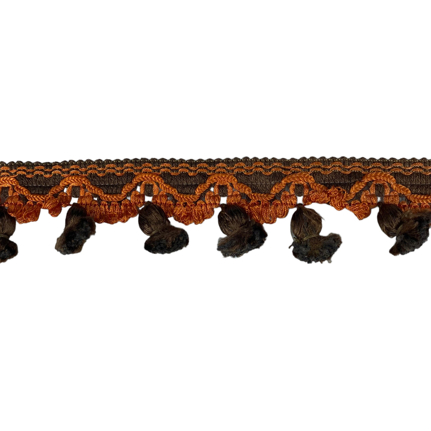 Decorative Tassel Trim - 40mm - Brown/Orange