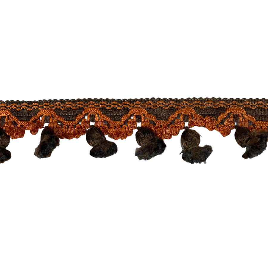 Decorative Tassel Trim - 40mm - Brown/Orange
