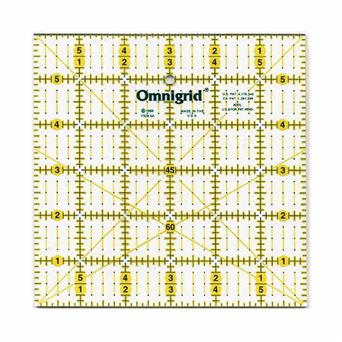 Ruler with Angles - 6” x 6”