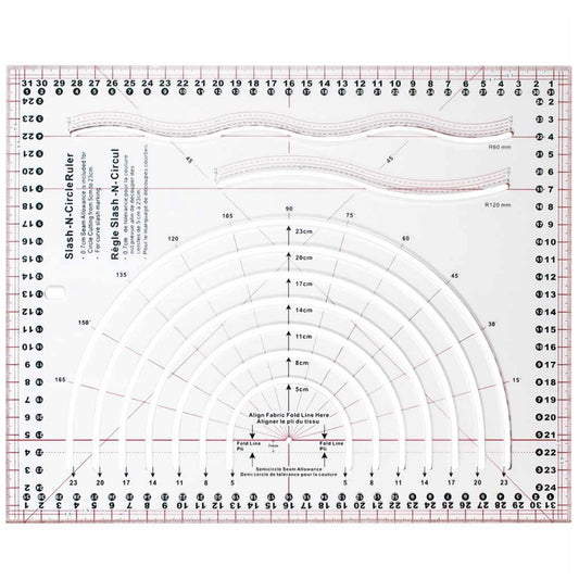 Slash-N-Circle Quilting Ruler - 9 7/8” x 12 1/2”