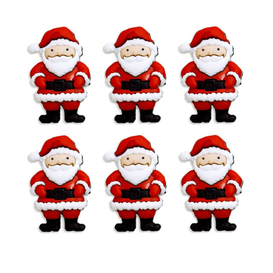 Novelty Christmas Buttons - Santa - 6pcs