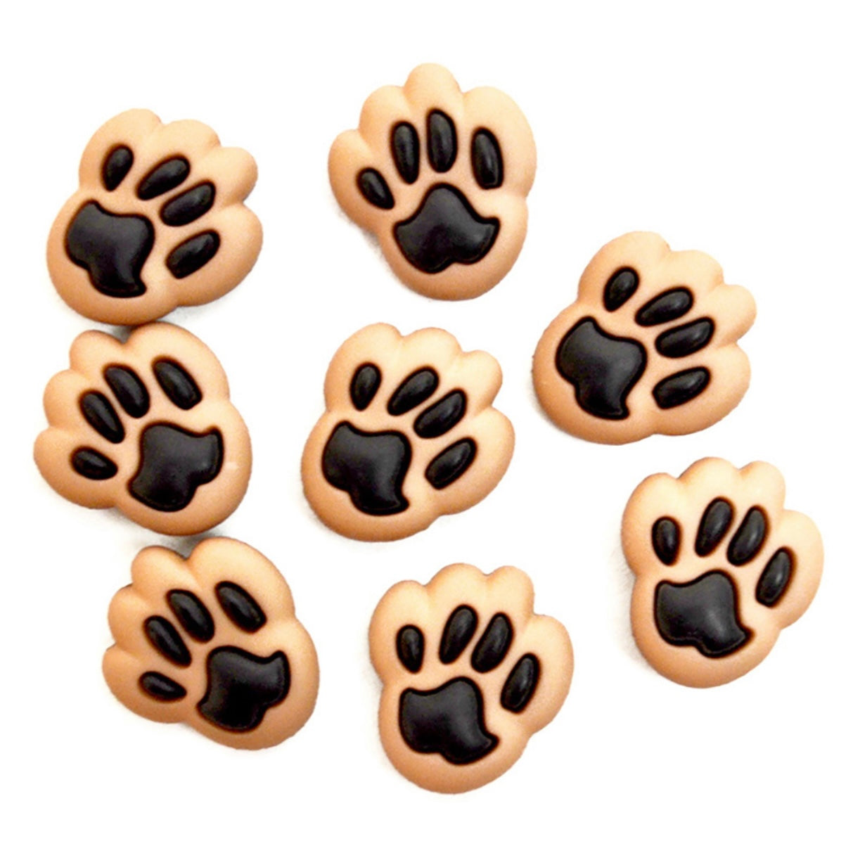 Novelty Buttons - Dog Paws - 8pcs