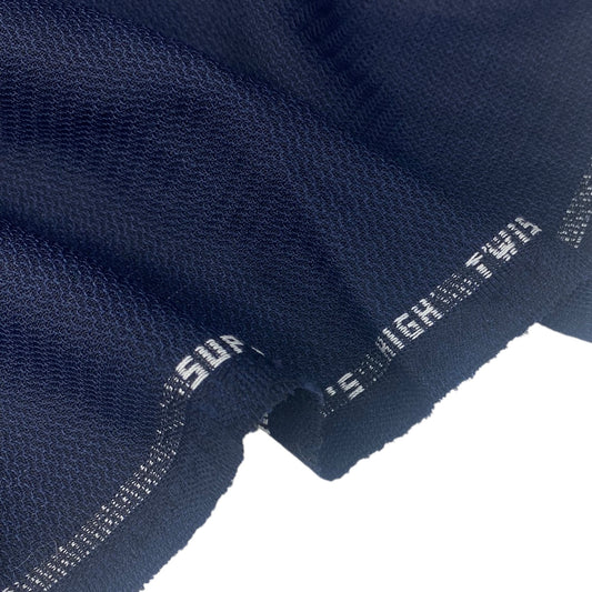 Super 100’s High Twist Wool Suiting - Remnant 1 1/2 Yards - Navy/Black