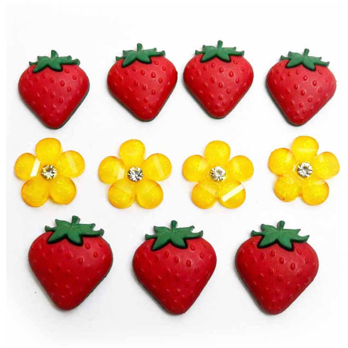 Novelty Buttons - Fresh Strawberries - 11 pcs
