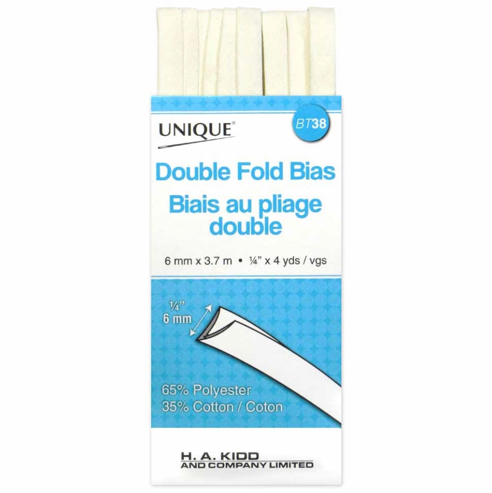 Double Fold Bias Tape - 6mm x 3.7m - Gold