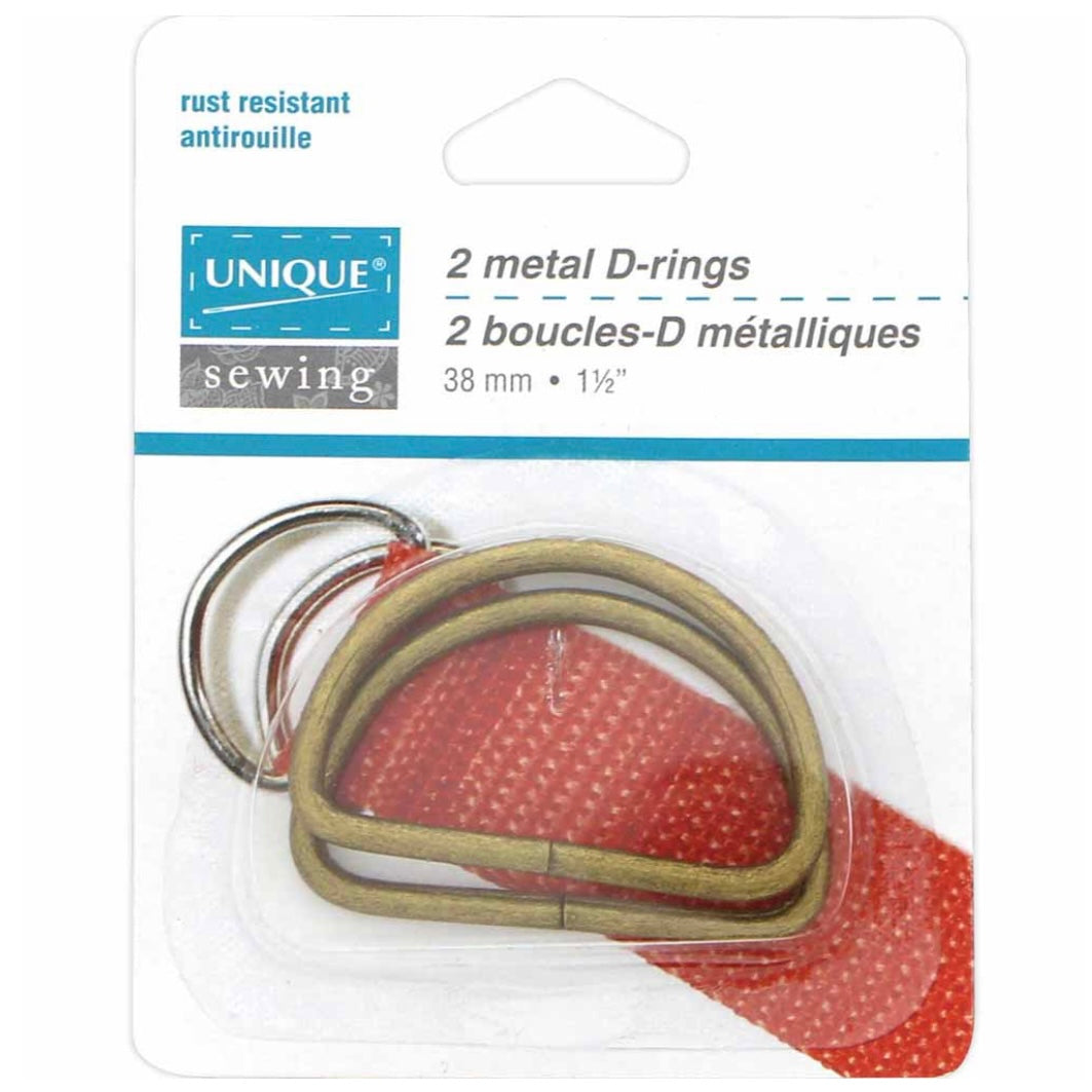 Metal D-Rings - 13mm (1/2″) - Gunmetal - 4 pcs.