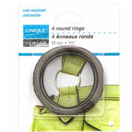 Metal Round Rings - 38mm (1 1/2″) - Silver - 4 pcs.