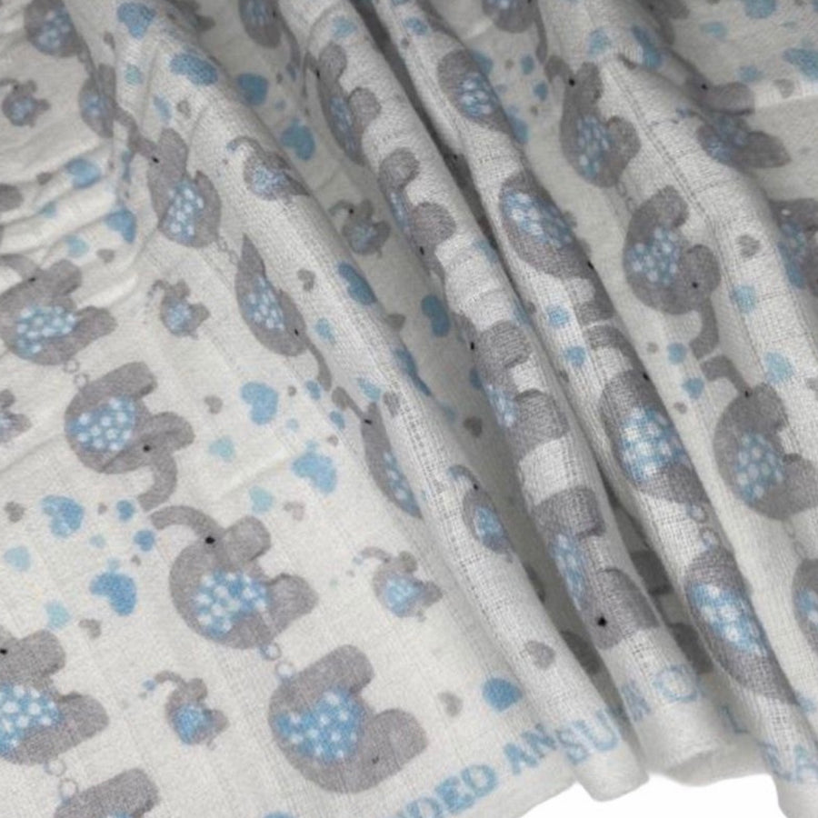 Printed Organic Cotton Gauze - Elephants