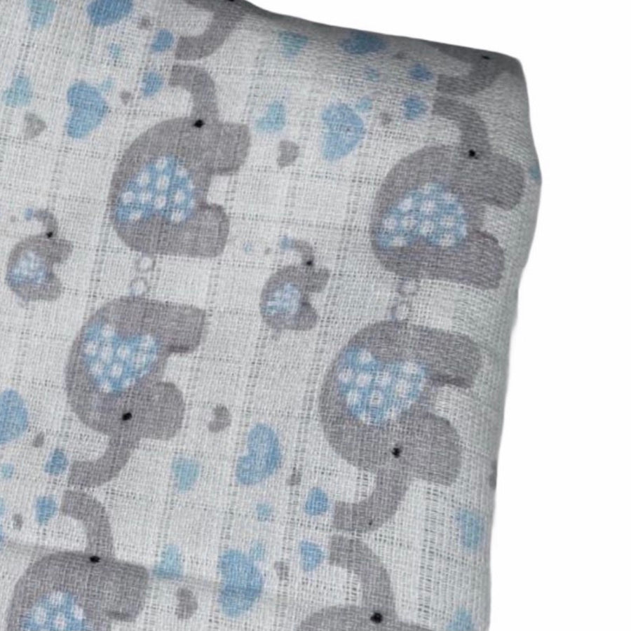 Printed Organic Cotton Gauze - Elephants