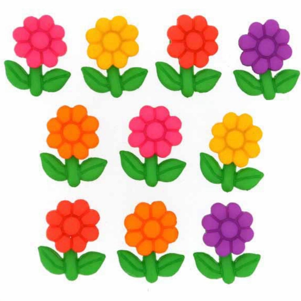 Novelty Shank Button Garden Gems 10 count
