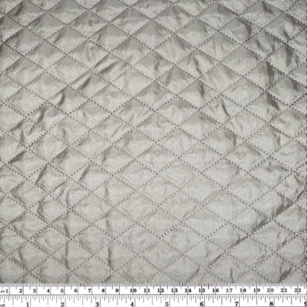 Quilted Nylon - Diamonds - Beige