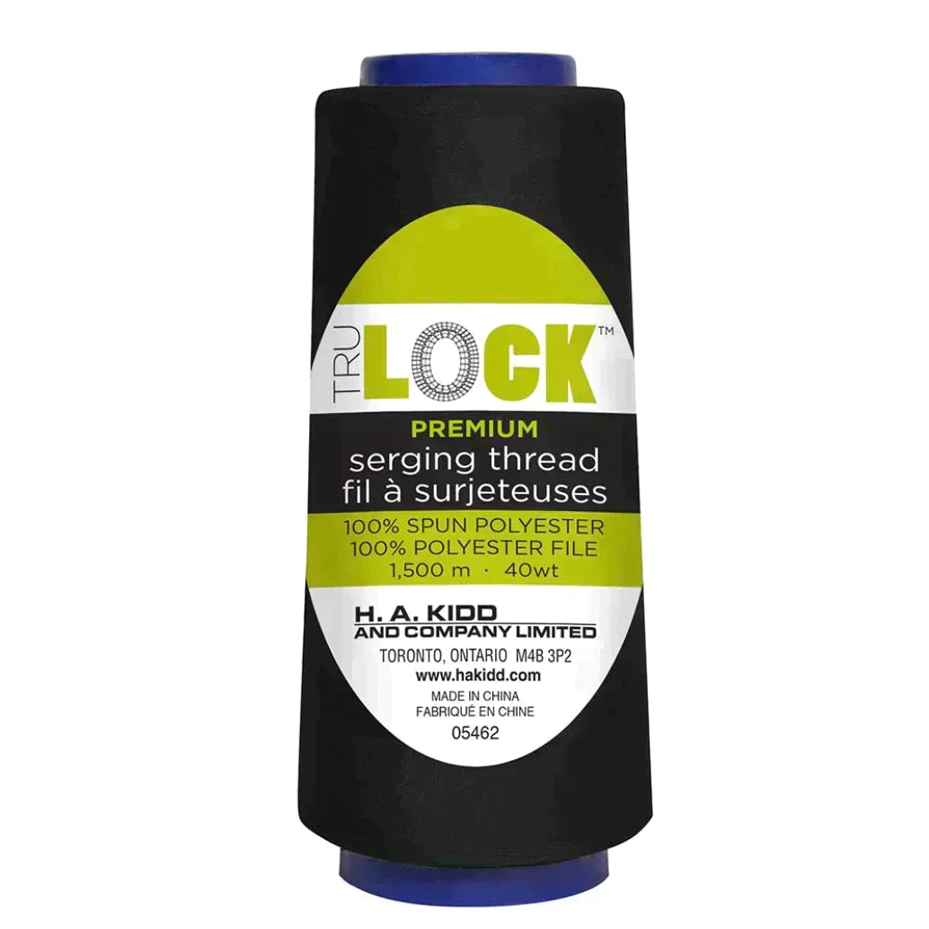TRULOCK Serging Thread Black 1500 m spool close up
