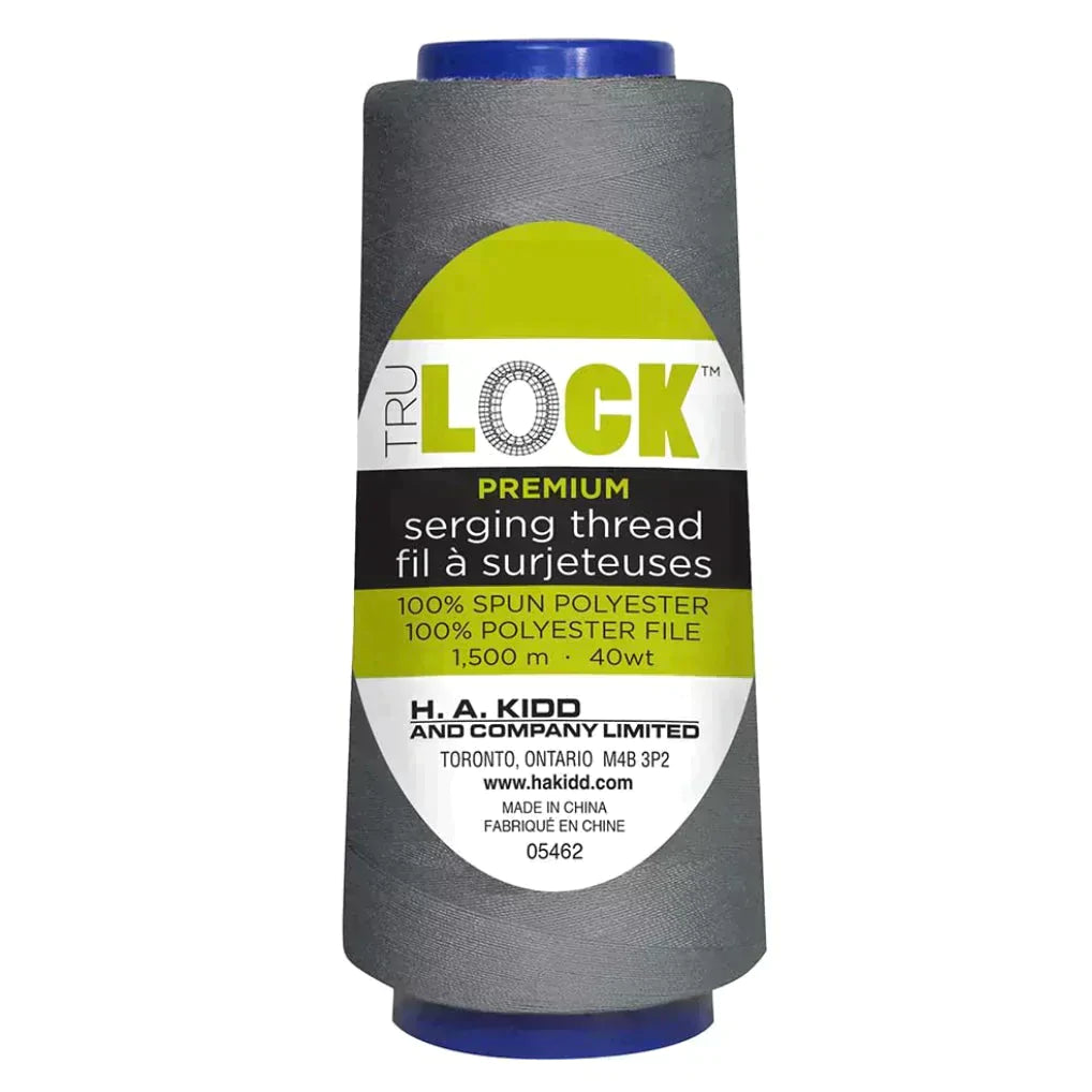 TRULOCK Serging Thread Dark Grey 1500 m spool close up