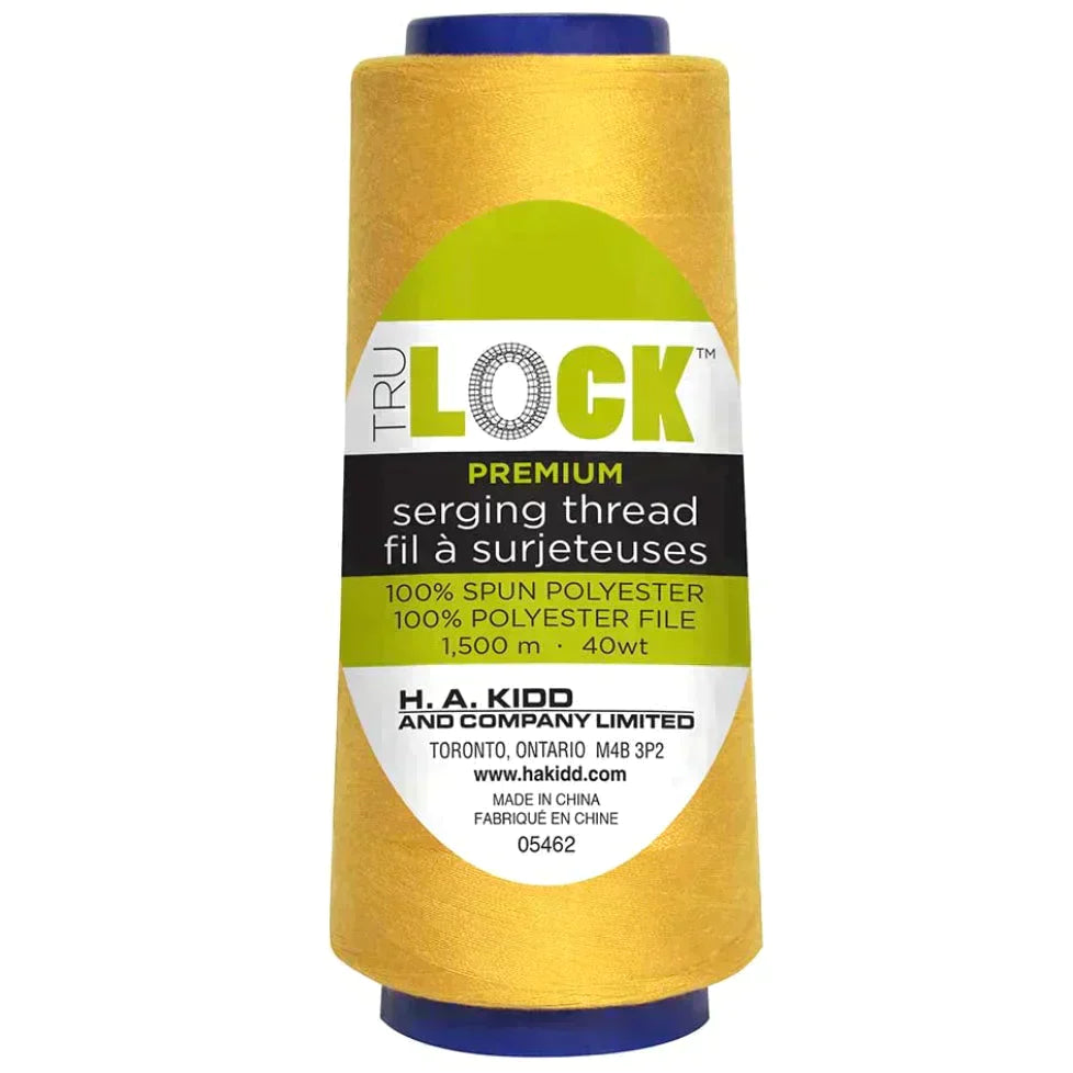 TRULOCK Serging Thread Freesia Yellow 1500 m spool close up