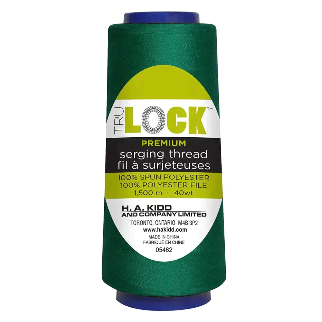 TRULOCK Serging Thread Green 1500 m spool close up