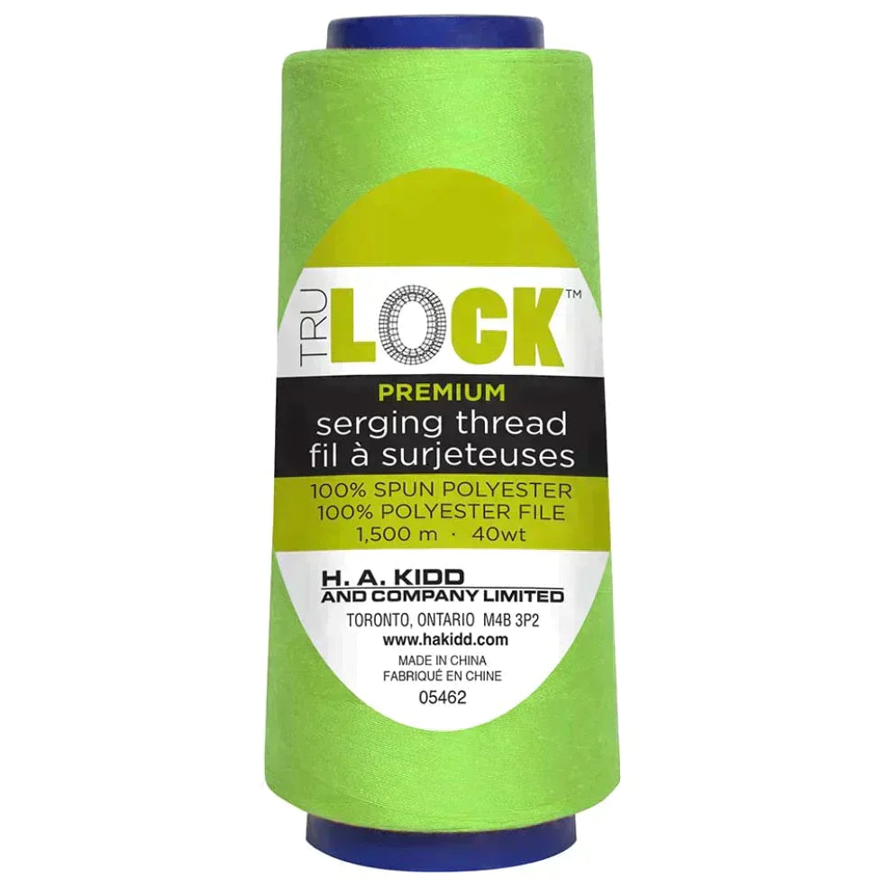 TRULOCK Serging Thread Lime Green 1500 m spool close up