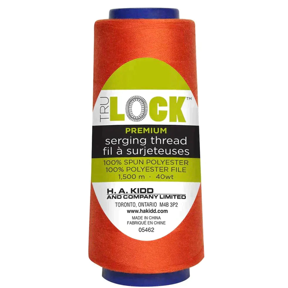 TRULOCK Serging Thread Tangerine 1500 m spool close up