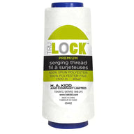 TRULOCK Serging Thread White 1500 m spool close up