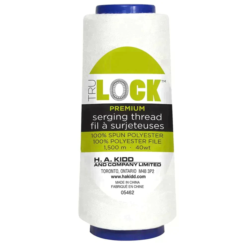 TRULOCK Serging Thread White 1500 m spool close up