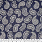 Quilting Cotton - Paisley - Navy/White