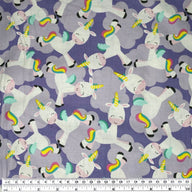 Quilting Cotton - Rainbow Unicorn - Purple