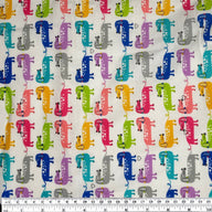 Quilting Cotton - Rainbow Dogs - White - Remnant