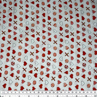 Quilting Cotton - Puppy Love - White/Red