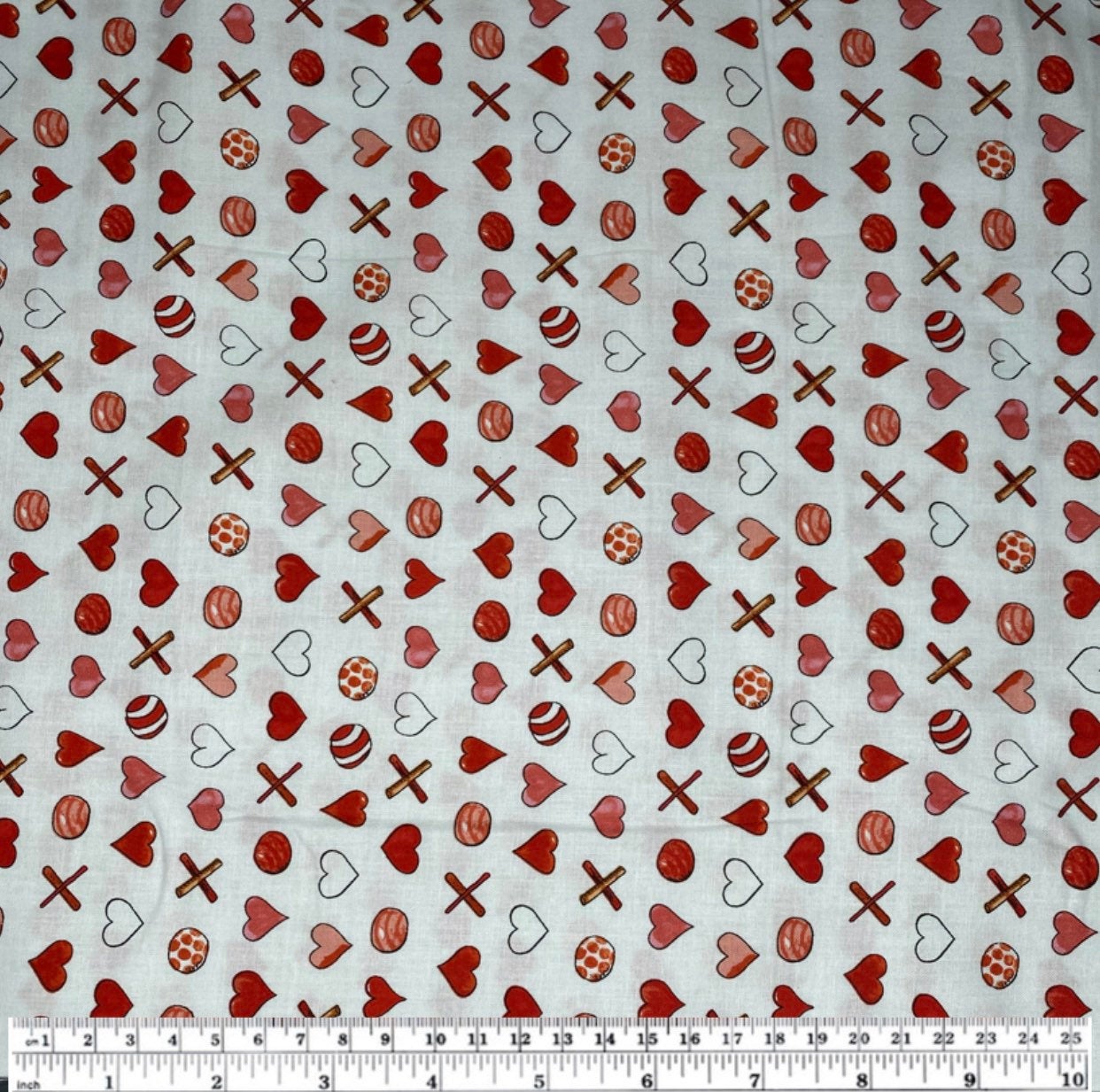 Quilting Cotton - Puppy Love - White/Red