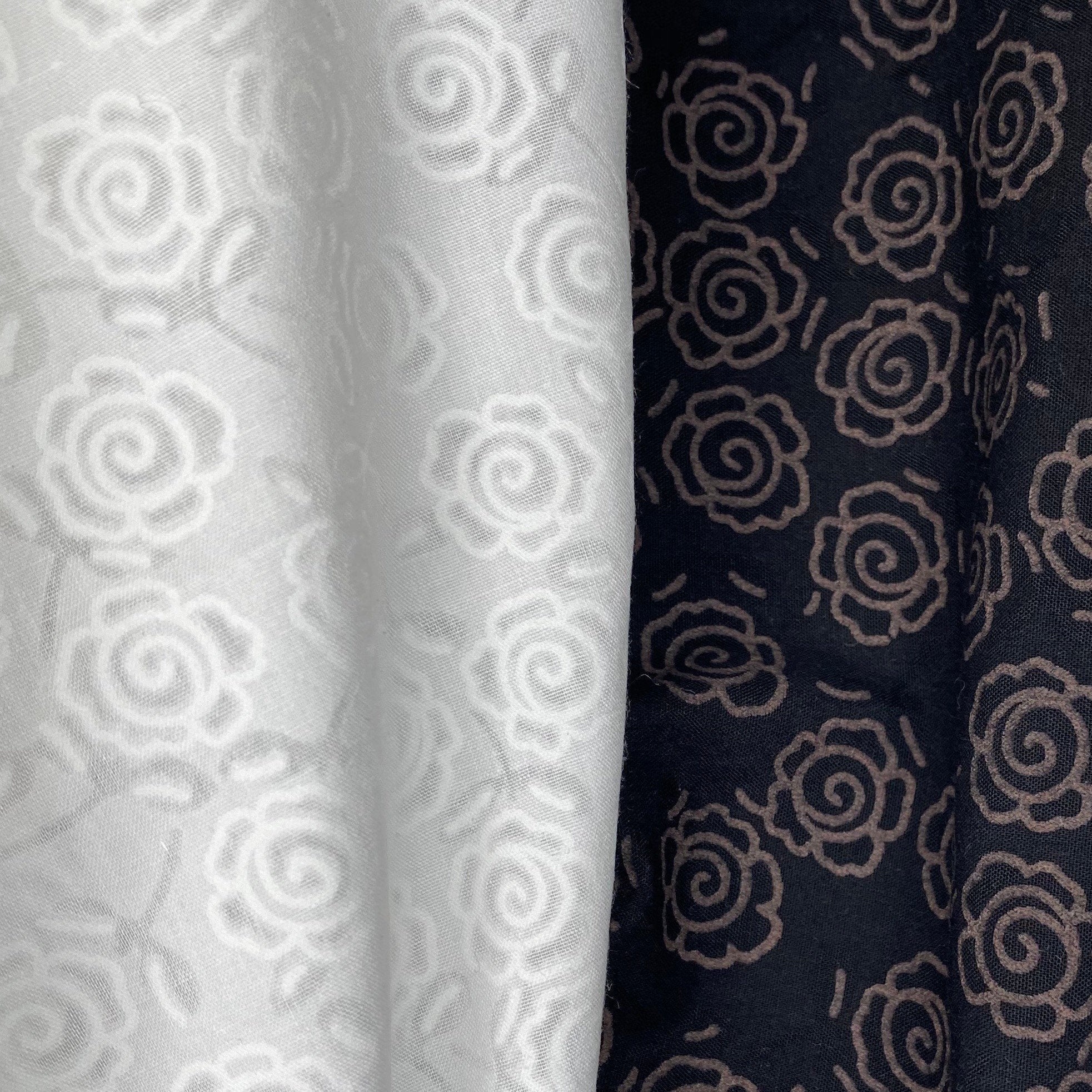Burnout Cotton - Floral - White
