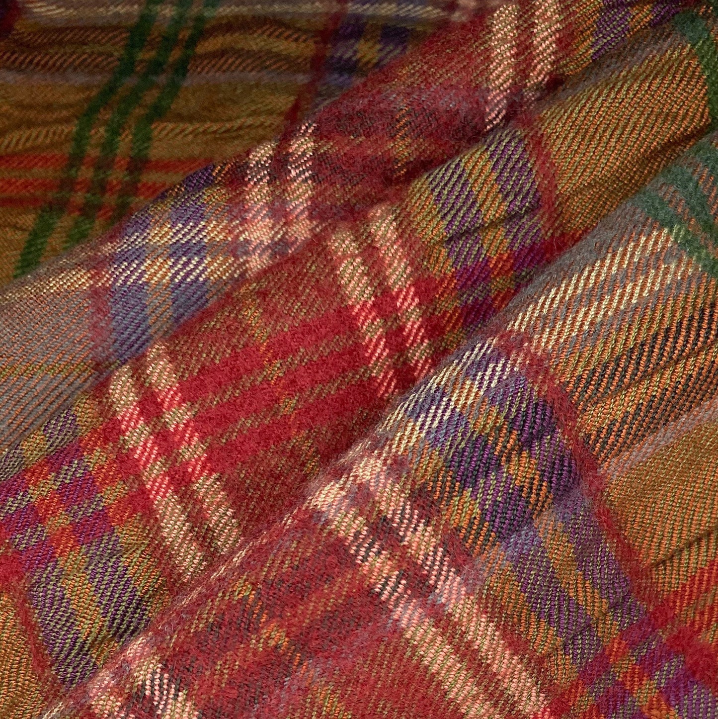 Scottish Wool Plaid Seersucker - Red