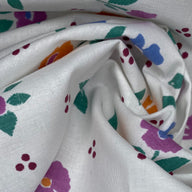 Vintage Floral Printed Cotton - 36” - White