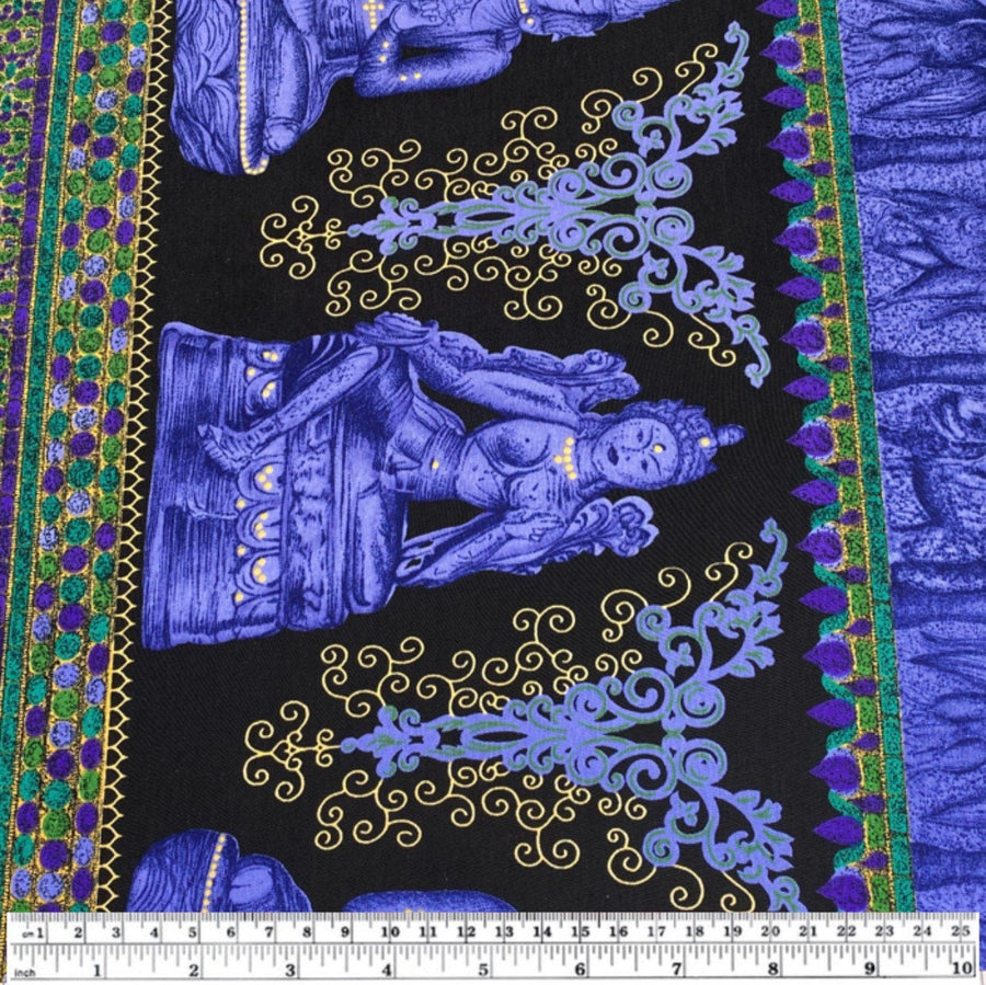 Printed Polyester - Buddha - Blue