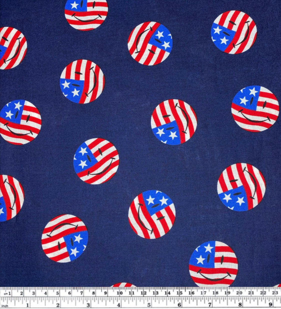 Quilting Cotton - American Smiley Face
