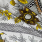 Printed Cotton Canvas - Samurai Floral - Grey/Yellow