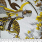 Printed Cotton Canvas - Samurai Floral - Grey/Yellow