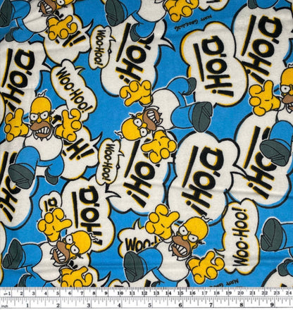 Printed Cotton Flannel - Homer Simpson - Remnant